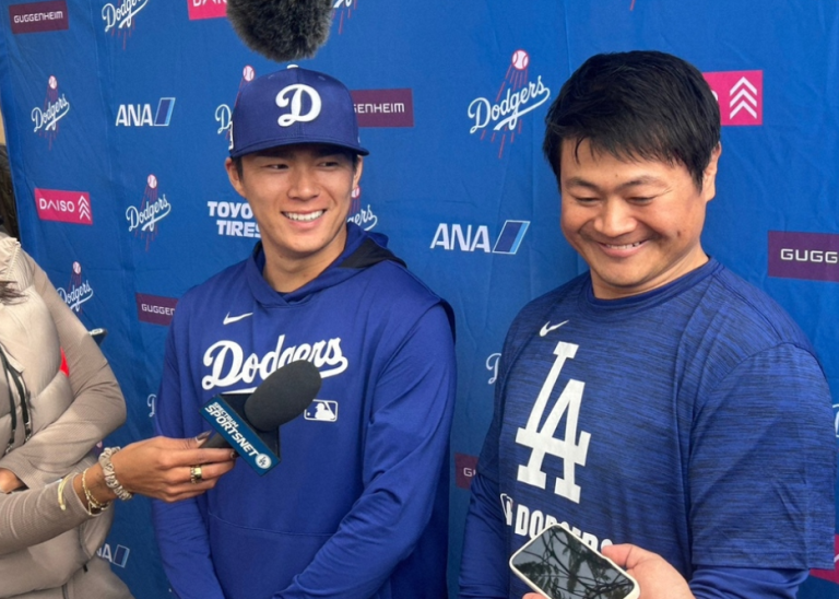 ドジャース・山本由伸、通訳のダイエット成功に笑顔でジョーク「リバウンドを心配しています」